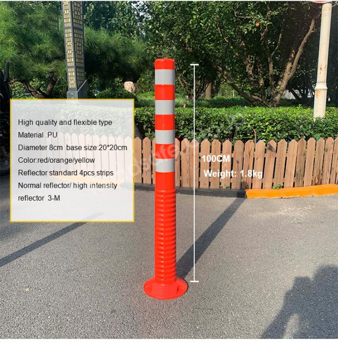 75 cm Buitenwegveiligheid Waarschuwing Duurzaam PU Plastic Verkeerswaarschuwingspost 5